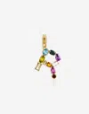 Dolce & Gabbana Rainbow Alphabet R 18 Kt Yellow Gold Charm With Multicolor Fine Gems Gold Female Onesize In Gold