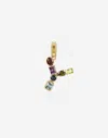 Dolce & Gabbana Rainbow Alphabet Y 18 Kt Yellow Gold Charm With Multicolor Fine Gems Gold Female Onesize In Gold