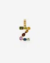 Dolce & Gabbana Rainbow Alphabet Z 18 Kt Yellow Gold Charm With Multicolor Fine Gems Gold Female Onesize In Gold