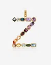 Dolce & Gabbana Rainbow Alphabet Z 18 Kt Yellow Gold Charm With Multicolor Fine Gems Gold Female Onesize In Gold