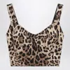 Dolce & Gabbana Charmeuse Bustier With Leopard Print In Animal Print