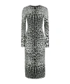 Dolce & Gabbana Charmeuse Sheath Longuette Dress In Leo Nero Fdo Grigio