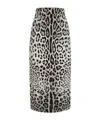Dolce & Gabbana Leopard Print Charmeuse Longuette Skirt In Leo Nero Fdo Grigio