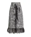 Dolce & Gabbana Charmeuse Midi Pencil Skirt In Pelliccia Fdo.grigio