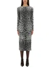 Dolce & Gabbana Charmeuse Sheath Longuette Dress In Multi