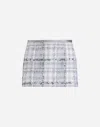Dolce & Gabbana Silver Check Lurex Raschel Tweed Miniskirt In Multicolor