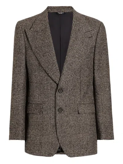 Dolce & Gabbana Checked Blazer In Brown