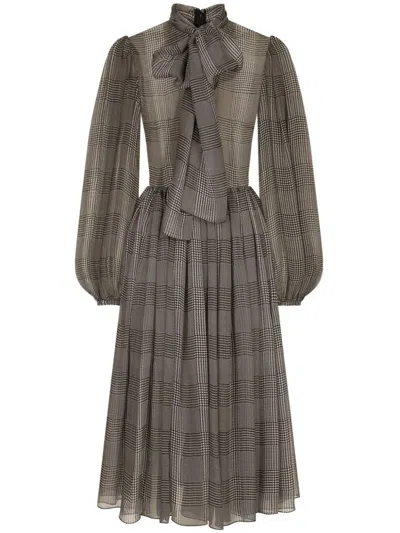 Dolce & Gabbana Check-pattern Dress In マルチカラー
