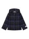 Dolce & Gabbana Check-pattern Hooded Jacket In Blue