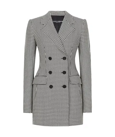 DOLCE & GABBANA DOLCE  GABBANA DOUBLE-BREASTED HOUNDSTOOTH JACKET