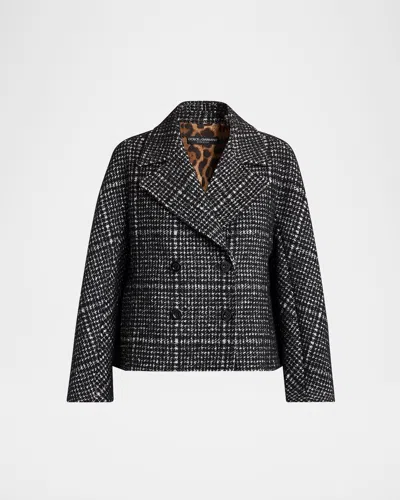 DOLCE & GABBANA CHECK PIED POULE DOUBLE-BREASTED JACKET