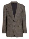 Dolce & Gabbana Single-breasted Felted Jacket In Brown