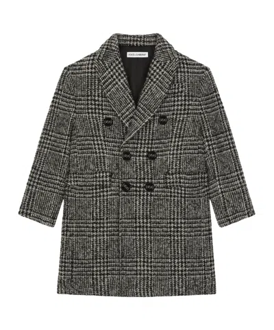 Dolce & Gabbana Kids' Checked Coat In Black
