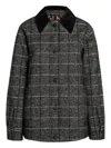 Dolce & Gabbana Checked Corduroy-collar Jacket In Black