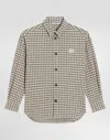 Dolce & Gabbana Checked Cotton Shirt In Gray