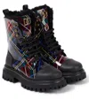 Dolce & Gabbana Checked Leather Boots In Multicoloured