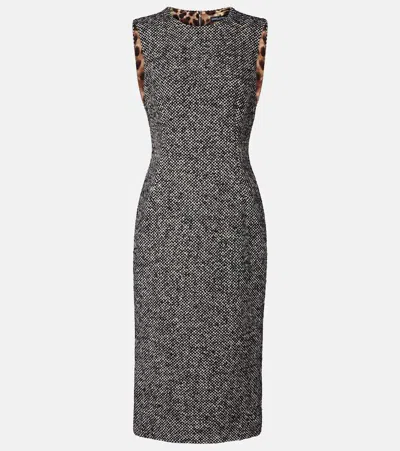 DOLCE & GABBANA CHECKED MIDI DRESS