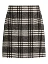 Dolce & Gabbana Wool Blend Check Skirt In Black