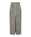 Dolce & Gabbana Houndstooth Wool And Cotton-blend Tweed Midi Skirt In Black