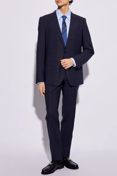 Dolce & Gabbana Single-breasted Checked Wool Suit In Navy Blue