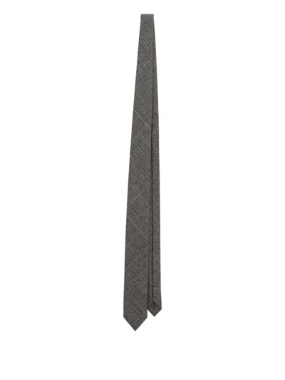 Dolce & Gabbana Checked Tie In Gray