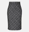 Dolce & Gabbana Checked Wool-blend Miniskirt In Gray