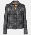 Dolce & Gabbana Checked Wool, Silk, And Llama-blend Jacket In Black