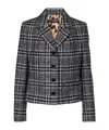 Dolce & Gabbana Checked Wool, Silk, And Llama-blend Jacket In Black