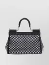 Dolce & Gabbana Sicily Medium Handbag With Crystals In Black