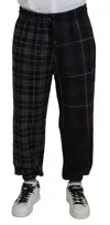 Dolce & Gabbana Multicolor Checkered Wool Men Jogger Pants