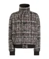 Dolce & Gabbana Check-pattern Bomber Jacket In Black