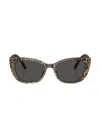 Dolce & Gabbana Cheetah-print Cat-eye Frame Sunglasses In Brown
