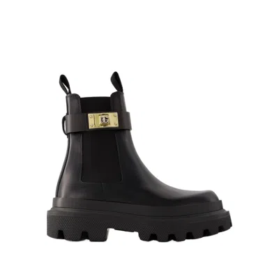DOLCE & GABBANA CHELSEA ANKLE BOOTS - LEATHER - BLACK