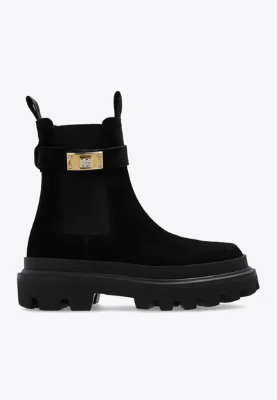 DOLCE & GABBANA CHELSEA SUEDE ANKLE BOOTS