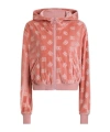 Dolce & Gabbana Chenille Jacquard Hoodie With Dg Logo In Pink