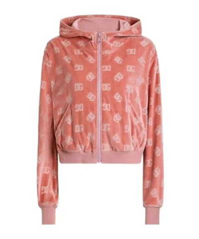 DOLCE & GABBANA DOLCE  GABBANA DG LOGO JACQUARD CHENILLE HOODIE