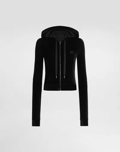 Dolce & Gabbana Sweat-shirt En Chenille In Black