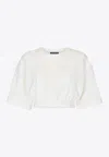 Dolce & Gabbana Elasticated-waistband Cotton-blend T-shirt In White