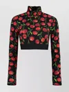 Dolce & Gabbana Cherry-print Long-sleeve Crop Top