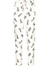 Dolce & Gabbana Silk Twill Jogging Pants With Chess-piece Print In White