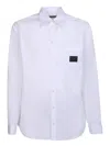 DOLCE & GABBANA CHEST LOGO PATCH WHITE SHIRT