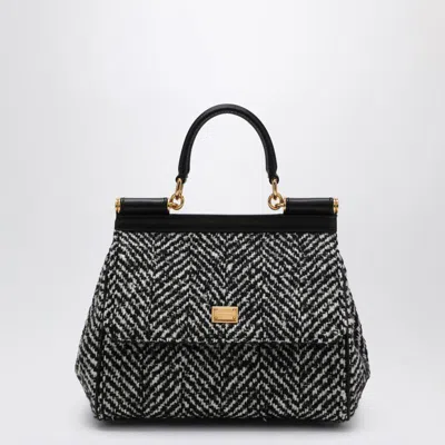 DOLCE & GABBANA DOLCE & GABBANA CHEVRON HANDBAG SICILY MEDIUM