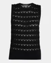 Dolce & Gabbana Chevron Open Lace Knit Tank Top In Black