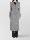 Dolce & Gabbana Chevron Pattern Single-breasted Wool Coat In Gray