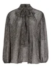 Dolce & Gabbana Dolce&gabbana Women Silk Chiffon Blouse With Chevron Print In Black