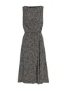 Dolce & Gabbana Women Chevron Print Heavy Crepe Cocktail Dress In Gray