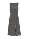 Dolce & Gabbana Women Chevron Print Heavy Crepe Cocktail Dress In Gray