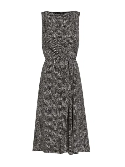 DOLCE & GABBANA CHEVRON PRINT HEAVY CREPE COCKTAIL DRESS