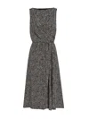 Dolce & Gabbana Chevron Print Heavy Crepe Cocktail Dress In Gray
