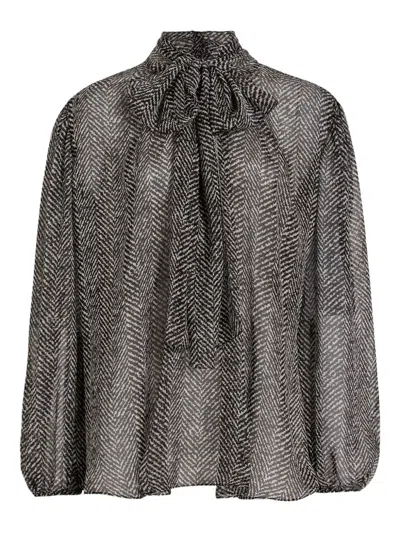 Dolce & Gabbana F5r62t Is1zn Chevron Dco Nero In Gray